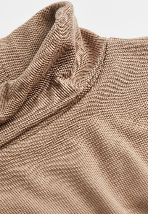 H&M - Modal-blend polo-neck top - beige