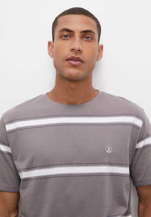 Lark & Crosse - Horizontal stripe tee - grey