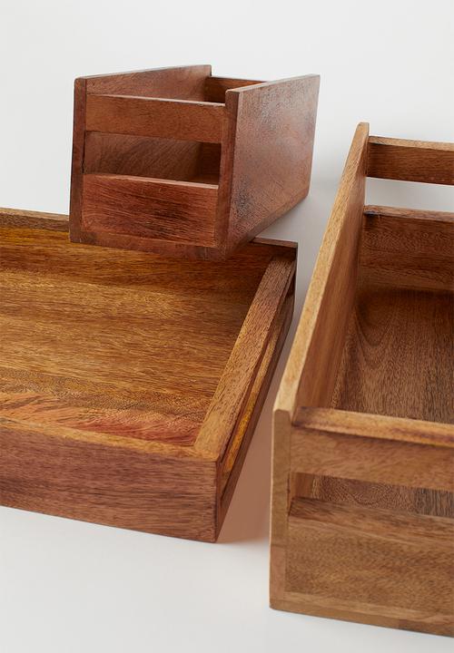 H&M - Large wooden spice box - brown