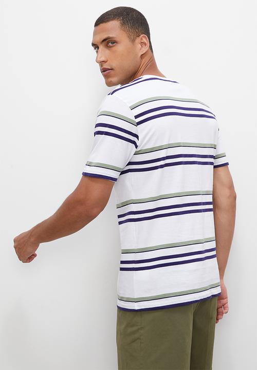Lark & Crosse - Horizontal stripe tee - white