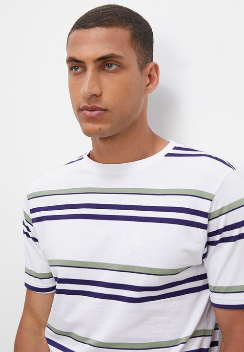 Lark & Crosse - Horizontal stripe tee - white
