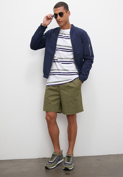 Lark & Crosse - Horizontal stripe tee - white
