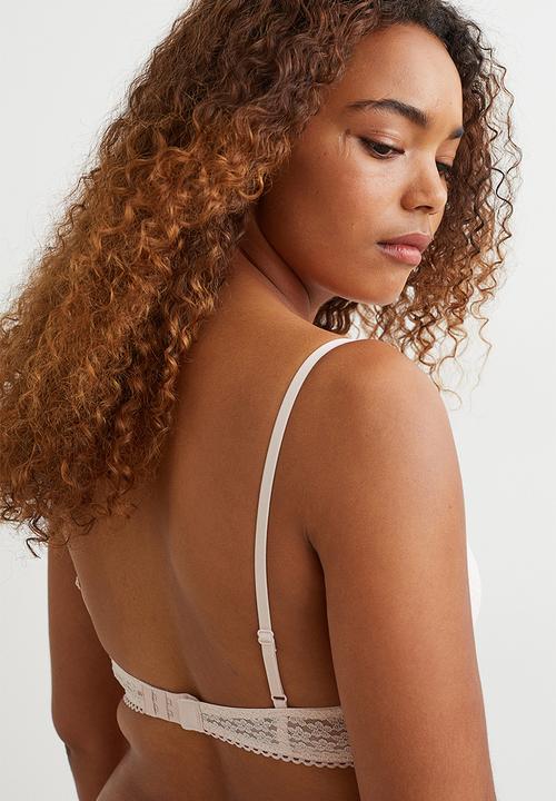 H&M - Lace push-up bra - dusty rose 