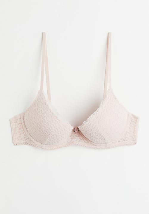 H&M - Lace push-up bra - dusty rose 
