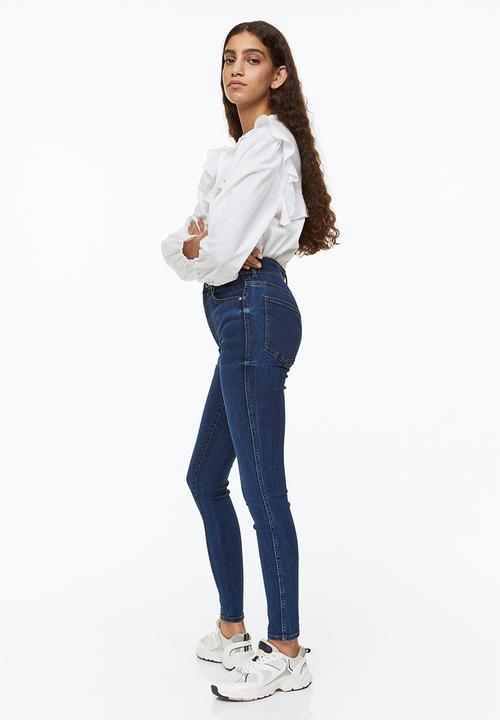 H&M - Skinny high ankle jeans - dark denim blue