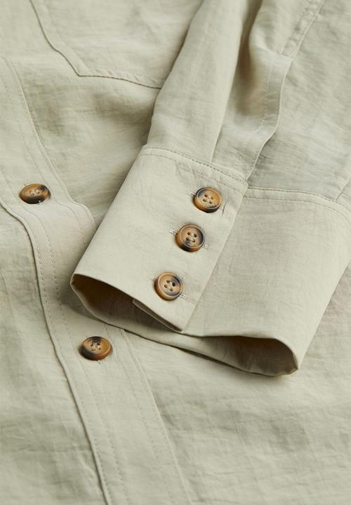 H&M - Oversized shirt - green beige