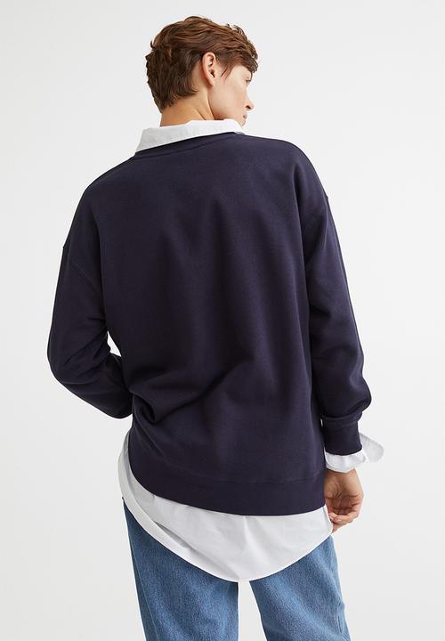 H&M - Printed sweatshirt - dark blue/los angeles