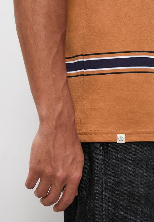 Lark & Crosse - Horizontal stripe tee - tobacco