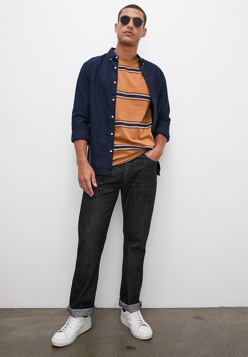 Lark & Crosse - Horizontal stripe tee - tobacco