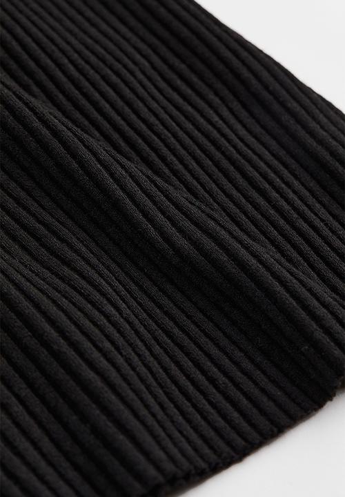 H&M - Flared ribbed leggings - black