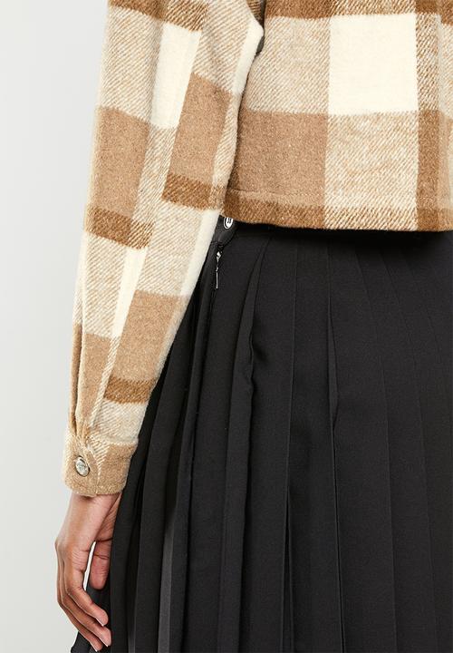 dailyfriday - Crop check shacket - brown check