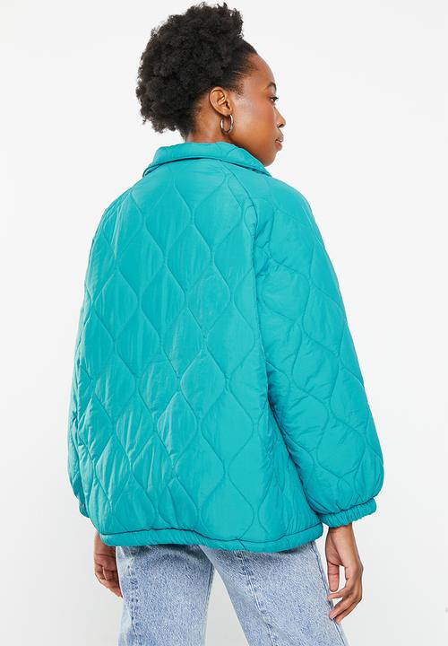 dailyfriday - Oversized quilted shacket - blue