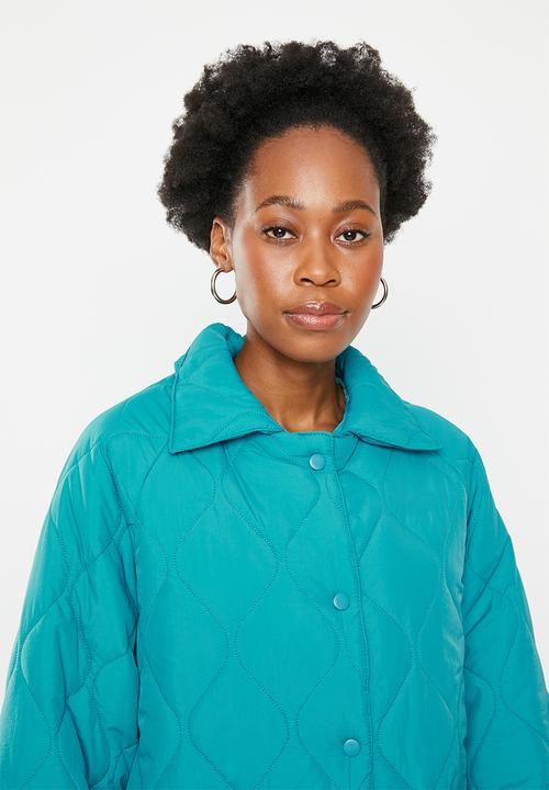 dailyfriday - Oversized quilted shacket - blue