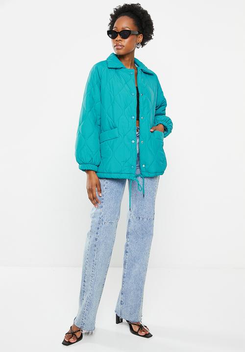 dailyfriday - Oversized quilted shacket - blue