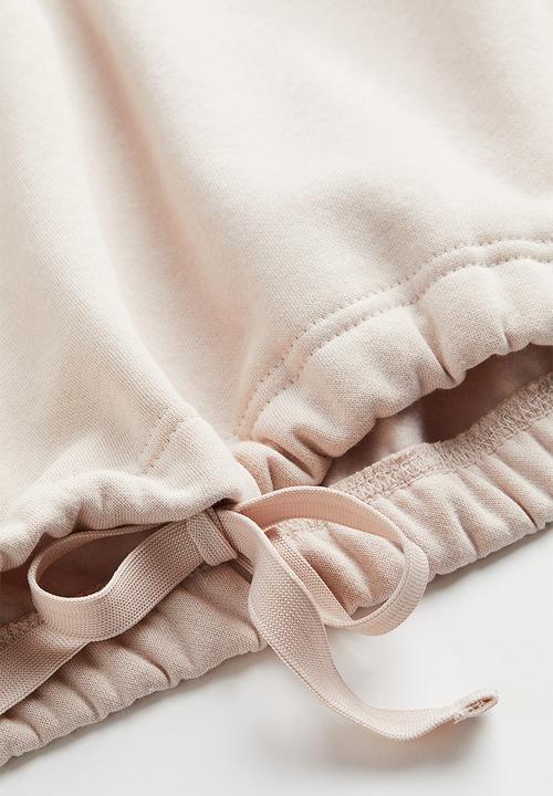 H&M - Boxy drawstring hoodie - light beige