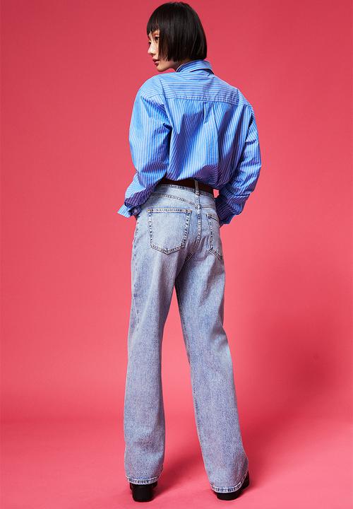 H&M - Wide high jeans - light denim blue