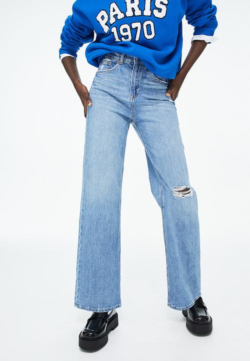 H&M - Wide high jeans - light denim blue 