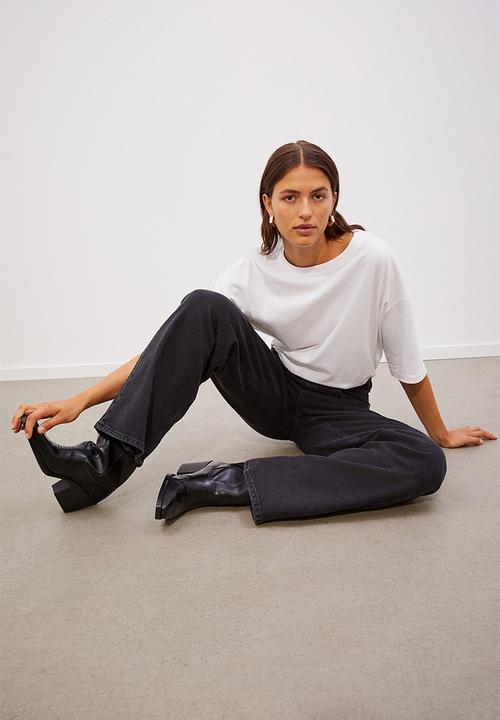 H&M - Wide high jeans - dark grey