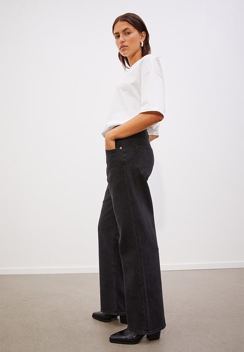 H&M - Wide high jeans - dark grey