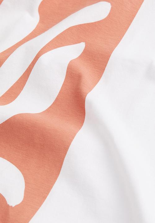 H&M - Print-motif T-shirt - white/beach explorer