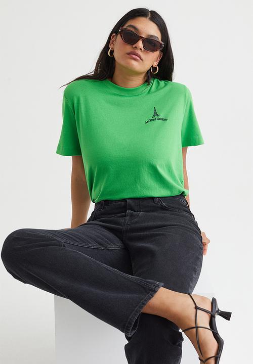 H&M - Print-motif T-shirt - bright green/eiffel tower