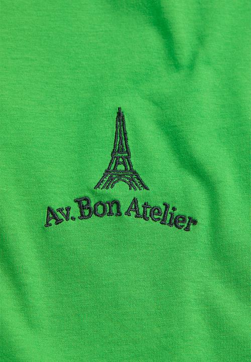 H&M - Print-motif T-shirt - bright green/eiffel tower