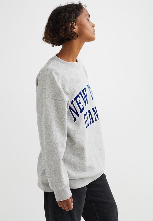 H&M - Oversized sweatshirt - grey marl/new york giants
