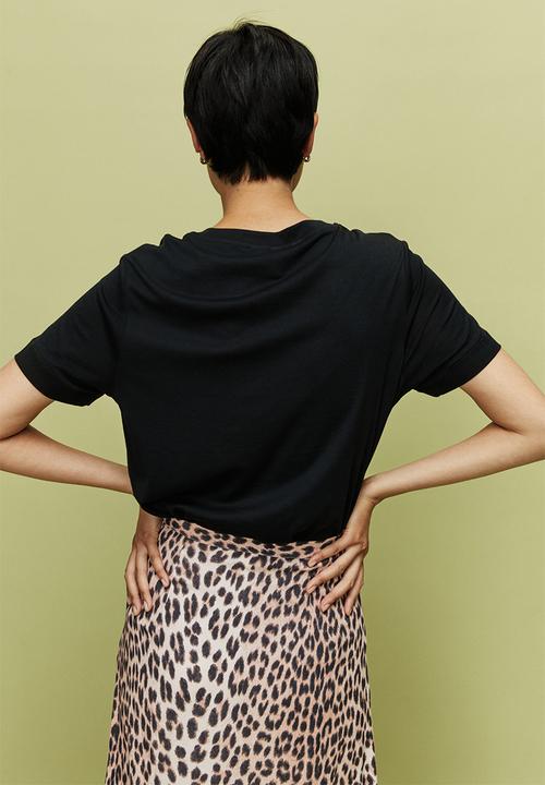 H&M - Viscose skirt - beige/leopard print
