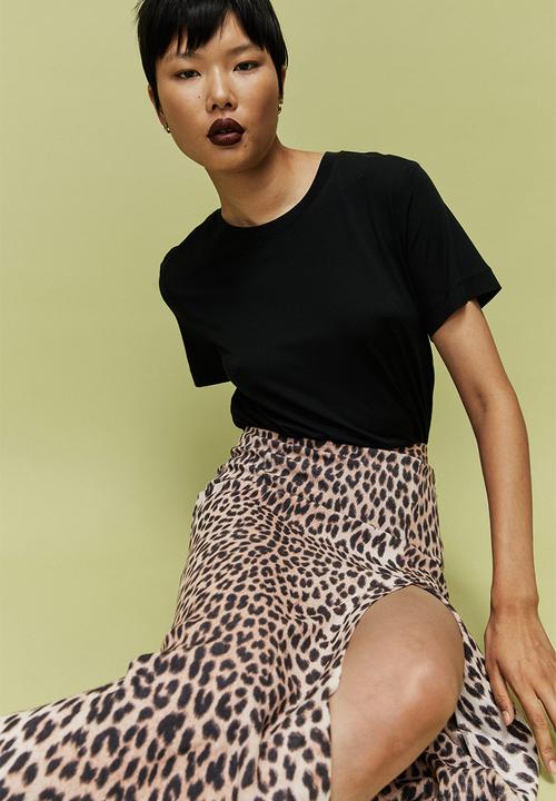 H&M - Viscose skirt - beige/leopard print
