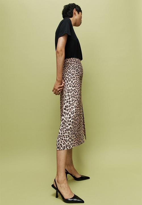 H&M - Viscose skirt - beige/leopard print