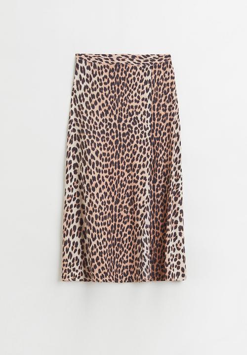 H&M - Viscose skirt - beige/leopard print