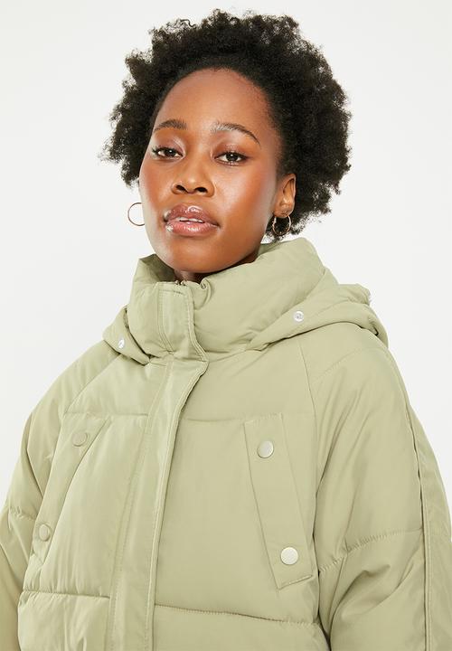 dailyfriday - Fur hood puffer - sage