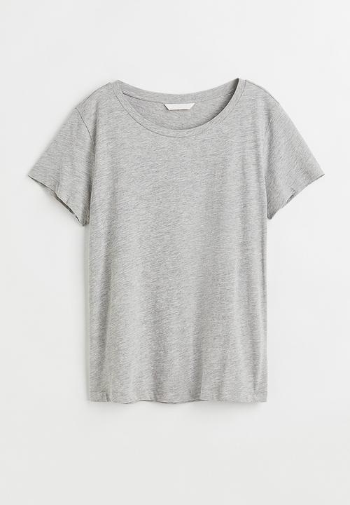 H&M - Cotton T-shirt - light grey marl