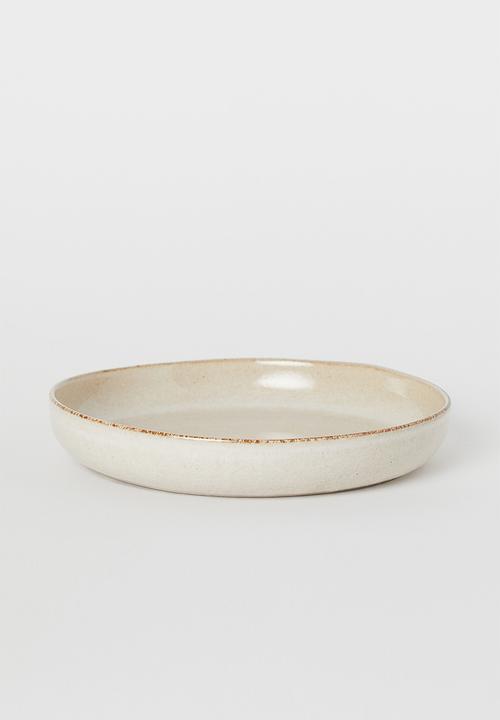 H&M - Deep stoneware plate - beige