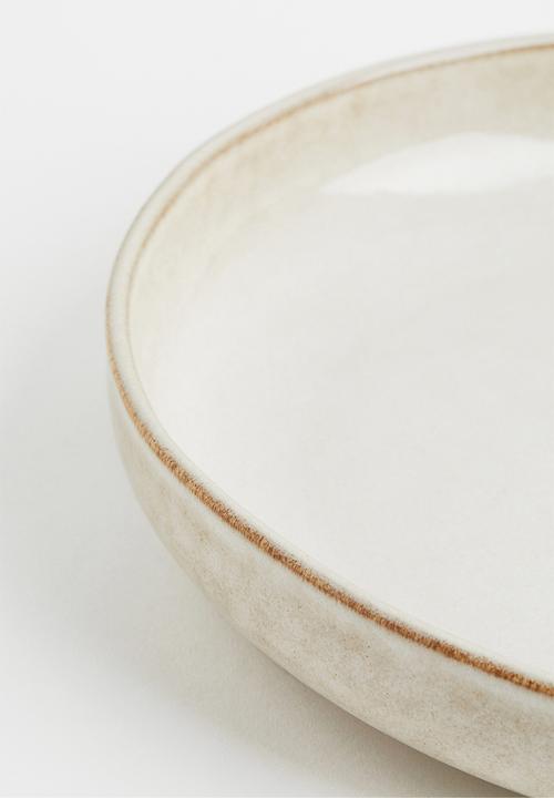 H&M - Deep stoneware plate - beige