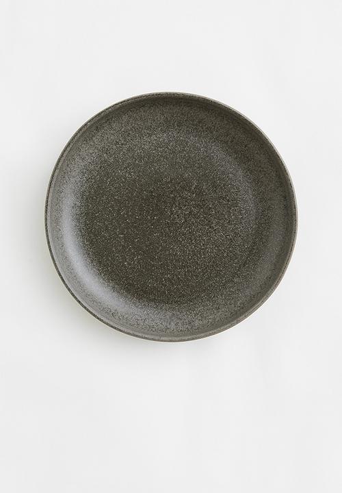 H&M - Deep stoneware plate - brown