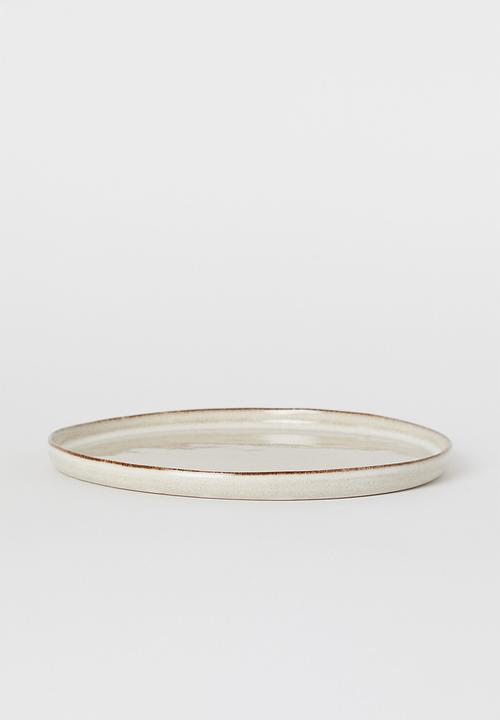 H&M - Large stoneware plate - beige
