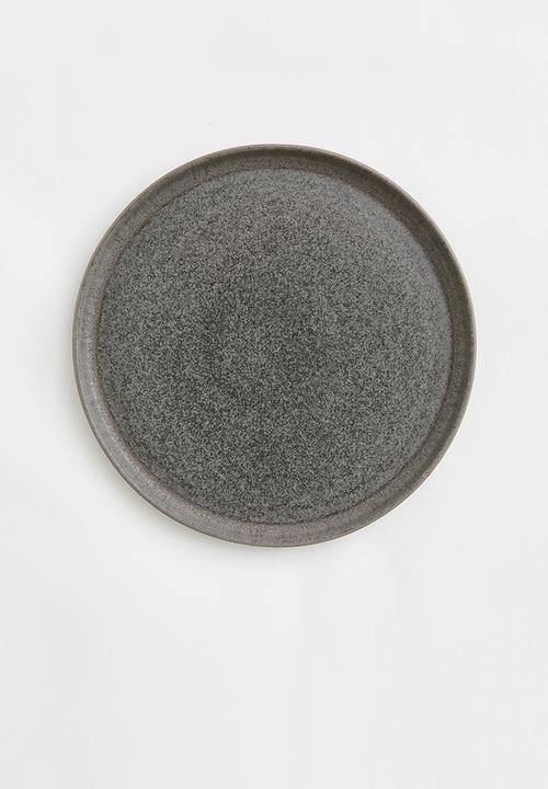 Large stoneware plate - brown