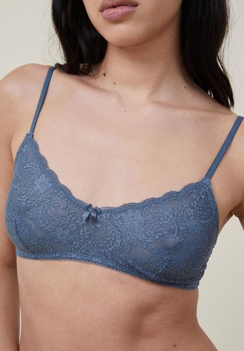Cotton On - Ultimate comfort lace triangle bralette - tidal teal