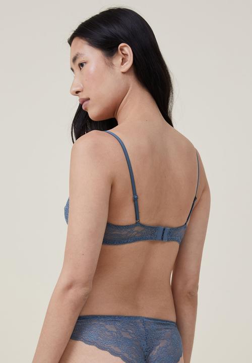 Cotton On - Ultimate comfort lace triangle bralette - tidal teal