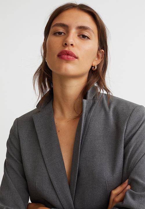 H&M - Fitted jacket - dark grey marl