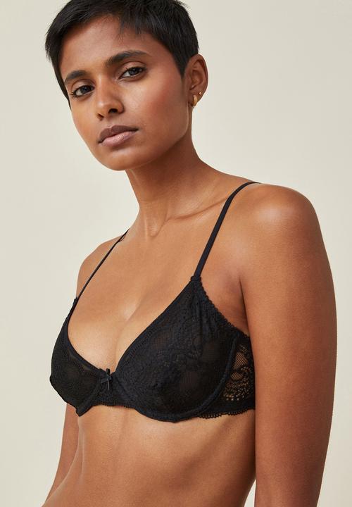 Cotton On - Ultimate comfort lace underwire bra - black