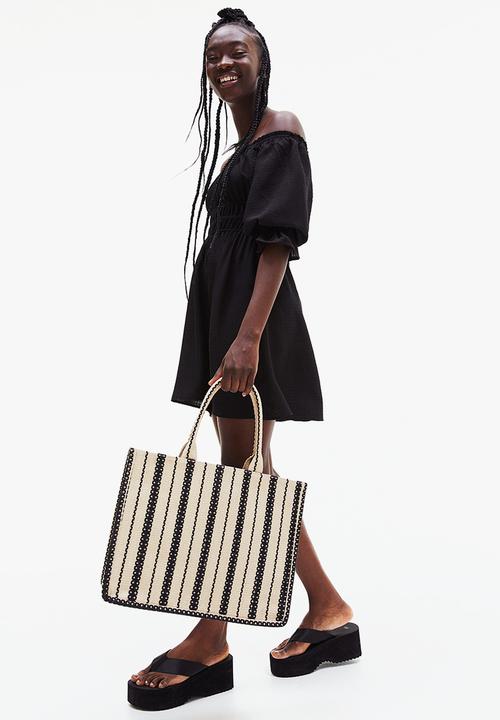H&M - Jacquard-weave handbag - beige/multi