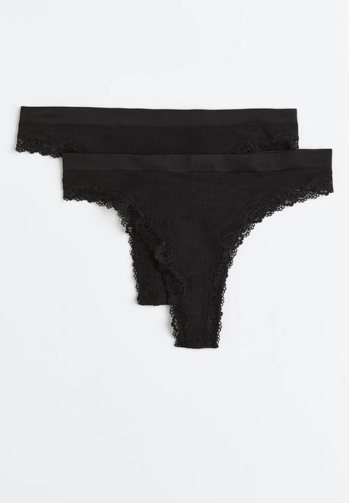 H&M - 2 Pack brazilian briefs - black