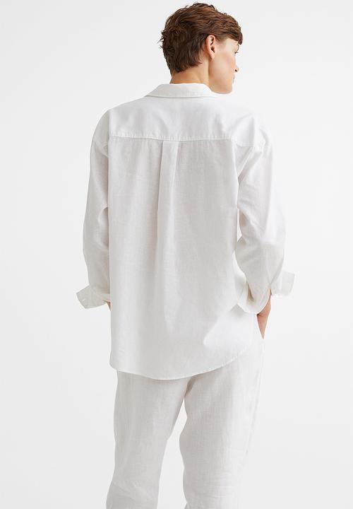 H&M - Popover linen-blend shirt - white