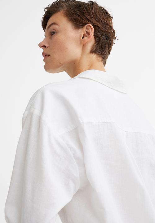 H&M - Popover linen-blend shirt - white