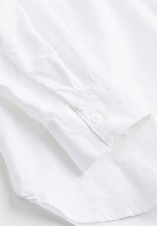 H&M - Popover linen-blend shirt - white
