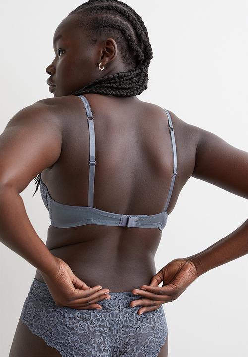 H&M - Lace push-up bra - pigeon blue