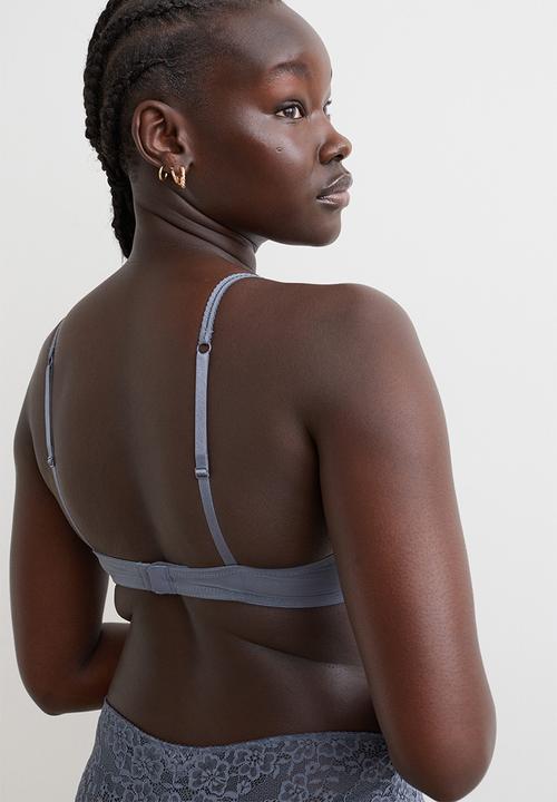 H&M - Lace push-up bra - pigeon blue