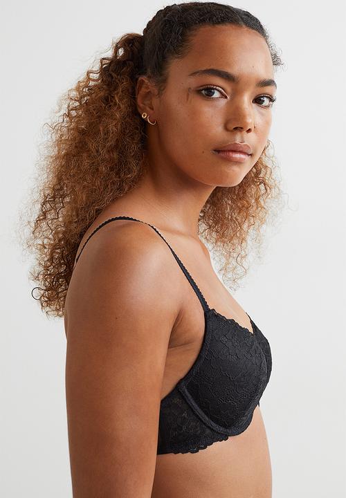 H&M - Lace push-up bra - black